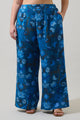 Palmate Floral Pluma Wide Leg Pants Curve