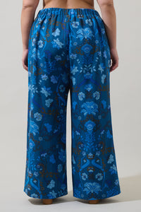 Palmate Floral Pluma Wide Leg Pants Curve