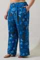 Palmate Floral Pluma Wide Leg Pants Curve