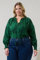 Benti Abstract Weylin Split Neck Tassel Blouse Curve
