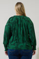 Benti Abstract Weylin Split Neck Tassel Blouse Curve