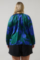 Busbee Floral Alcazar Raglan Sleeve Satin Blouse Curve