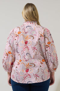 Hendry Floral Ima Button Up Top Curve