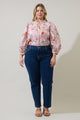 Hendry Floral Ima Button Up Top Curve