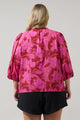 Craney Floral Cheney Split Neck Top Curve