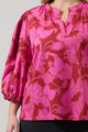 Craney Floral Cheney Split Neck Top Curve