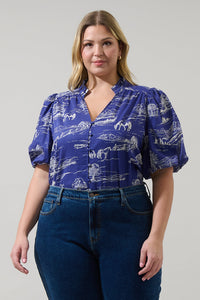 Avon Town Idara Button Down Top Curve