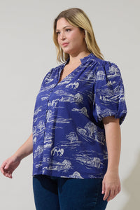 Avon Town Idara Button Down Top Curve