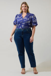 Avon Town Idara Button Down Top Curve