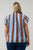 Evabelle Stripe Poly Smocked Top Curve