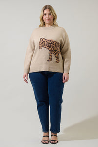 Jazara Leopard Knit Sweater Curve