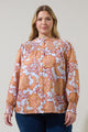 Siany Floral Debory Smocked Top Curve