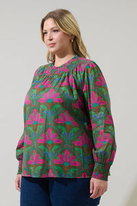 Evanna Floral Noehmi Long Sleeve Top Curve