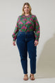 Evanna Floral Noehmi Long Sleeve Top Curve