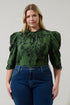 Tindrie Floral Drape Sleeve Top Curve