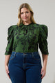 Tindrie Floral Drape Sleeve Top Curve