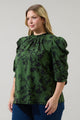 Tindrie Floral Drape Sleeve Top Curve