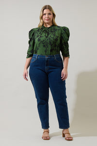 Tindrie Floral Drape Sleeve Top Curve