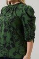 Tindrie Floral Drape Sleeve Top Curve