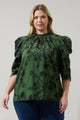 Tindrie Floral Drape Sleeve Top Curve