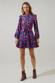 Valier Floral Balloon Sleeve Blouson Dress