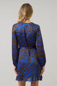 Krista Abstract Mini Wrap Dress