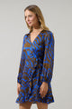 Krista Abstract Mini Wrap Dress
