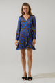 Krista Abstract Mini Wrap Dress
