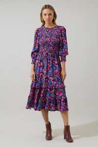 Valier Floral Ludlow Smocked Midi Dress