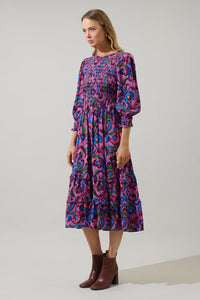 Valier Floral Ludlow Smocked Midi Dress