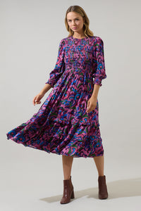 Valier Floral Ludlow Smocked Midi Dress