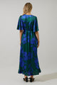 Busbee Floral Abelia Hi-Low Maxi Wrap Dress