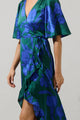 Busbee Floral Abelia Hi-Low Maxi Wrap Dress