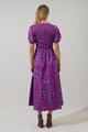 Ivani Abstract Brenty Smocked Midi Dress