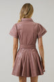 Anisa Leather Pleated Mini Dress