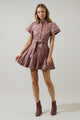 Anisa Leather Pleated Mini Dress