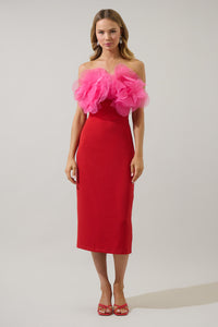 Kailany Organza Floral Midi Dress