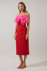 Kailany Organza Floral Midi Dress