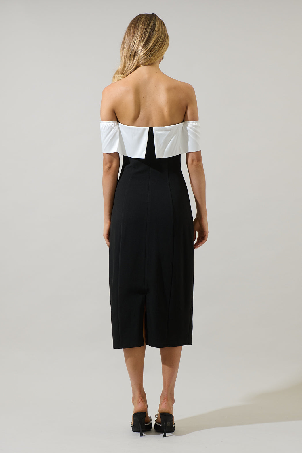 off shoulder midi dress casual Wlynlyn Summer Dresses for Women off Shoulder Ruffle Sleeve Midi Dress Elegant Trendy Casual Sundress, Women's, Size: Medium, White