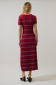 Darlene Stripe Wave Midi Sweater Dress