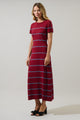 Darlene Stripe Wave Midi Sweater Dress
