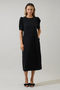 Thora Puff Sleeve Midi Dress