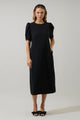 Thora Puff Sleeve Midi Dress
