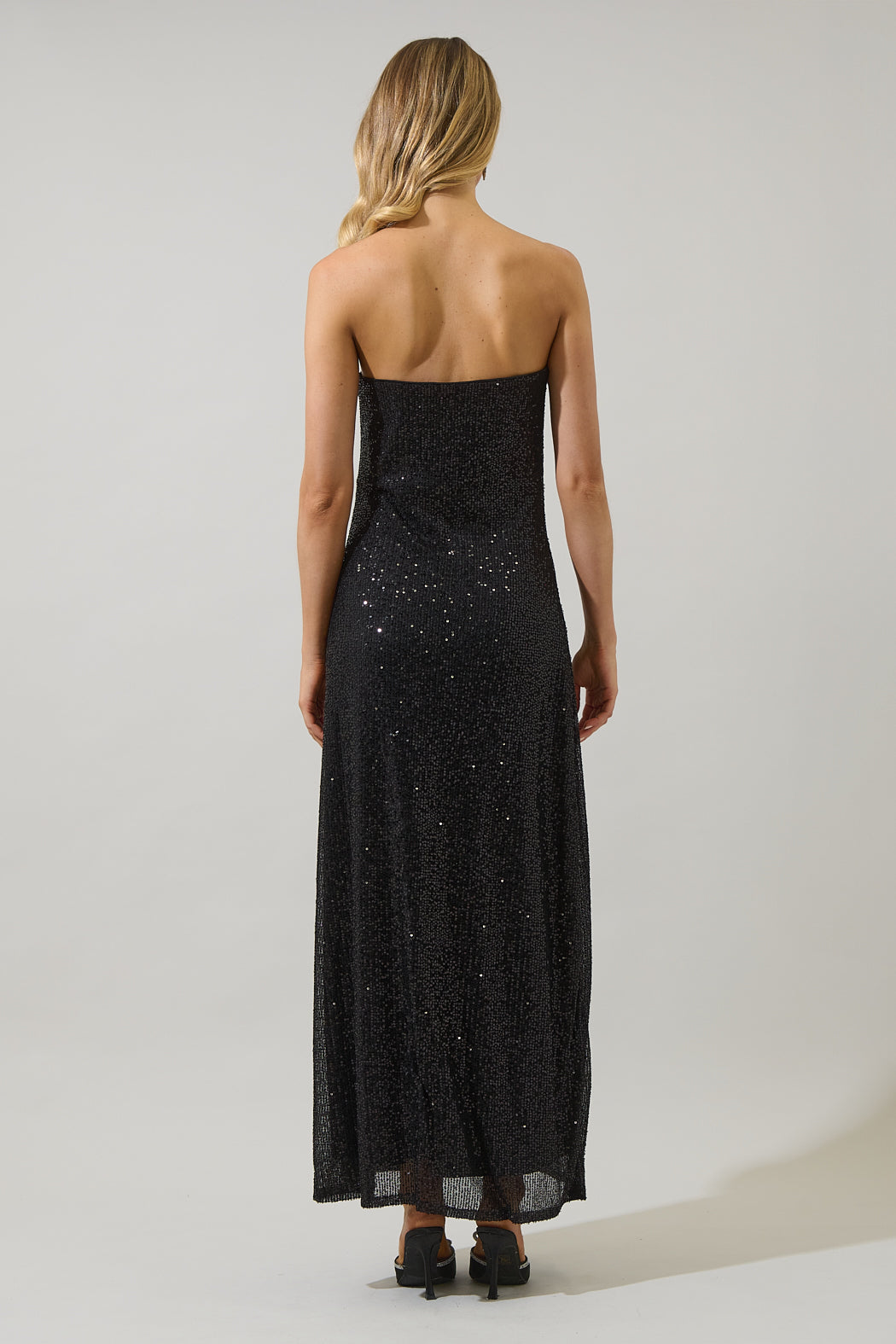 Friday Nights Sequin Strapless Maxi Dress RED / XS by Sugarlips Friday Nights Sequin Strapless Maxi Dress RED / XS by Sugarlips