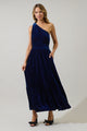 Bevany Velvet Diley One Shoulder Maxi Dress