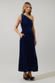 Bevany Velvet Diley One Shoulder Maxi Dress
