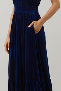Bevany Velvet Diley One Shoulder Maxi Dress