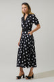 Darrah Polka Dot Fayen Wrap Maxi Dress