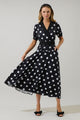 Darrah Polka Dot Fayen Wrap Maxi Dress