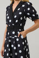Darrah Polka Dot Fayen Wrap Maxi Dress